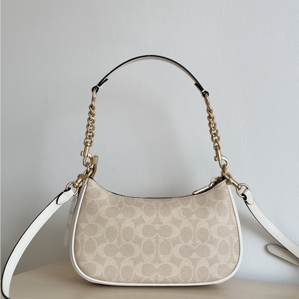 Coach Signature Hobo Shoulder Bag in Chalk/White with Gold Hardware - Picture 2 of 9